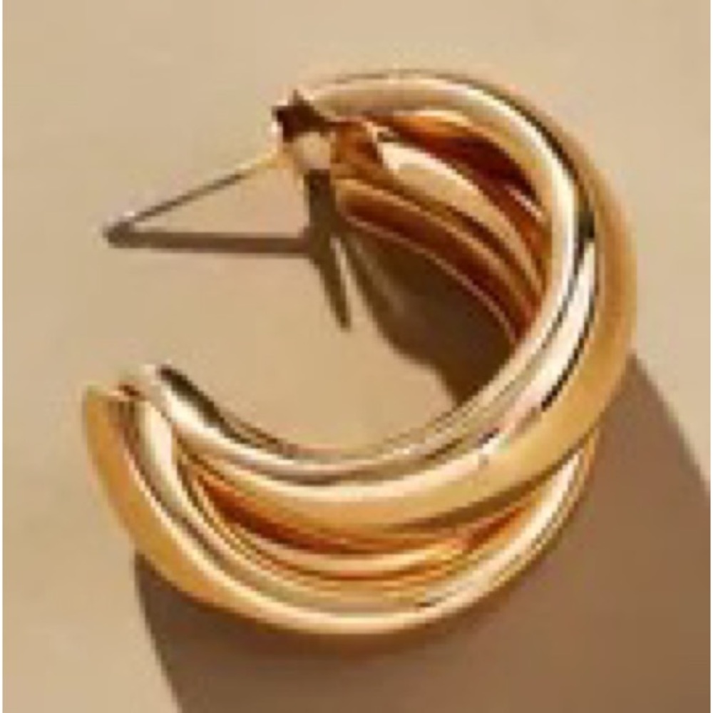 Double-Loop Hoop Earrings - Picture 3 of 5